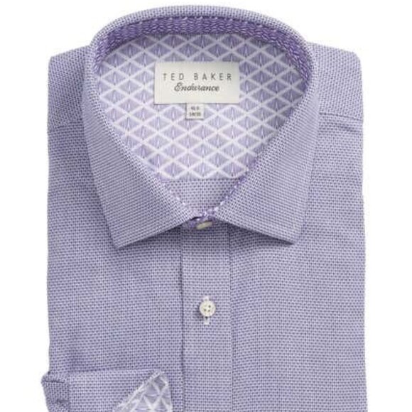Ted Baker London Murgese Trim Fit Geometric Dress Shirt 34/35 - Picture 1 of 4